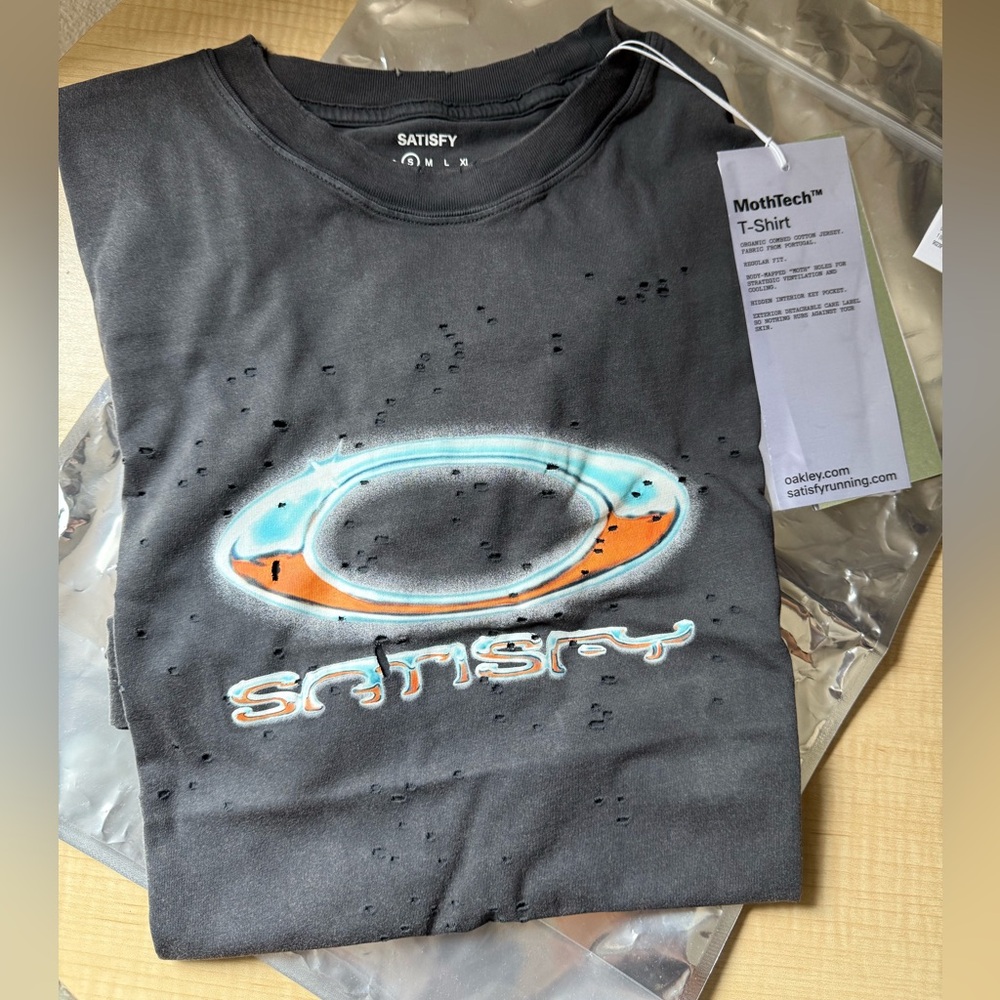 Satisfy x Oakley Mothtech 2025 collab short sleeve tee